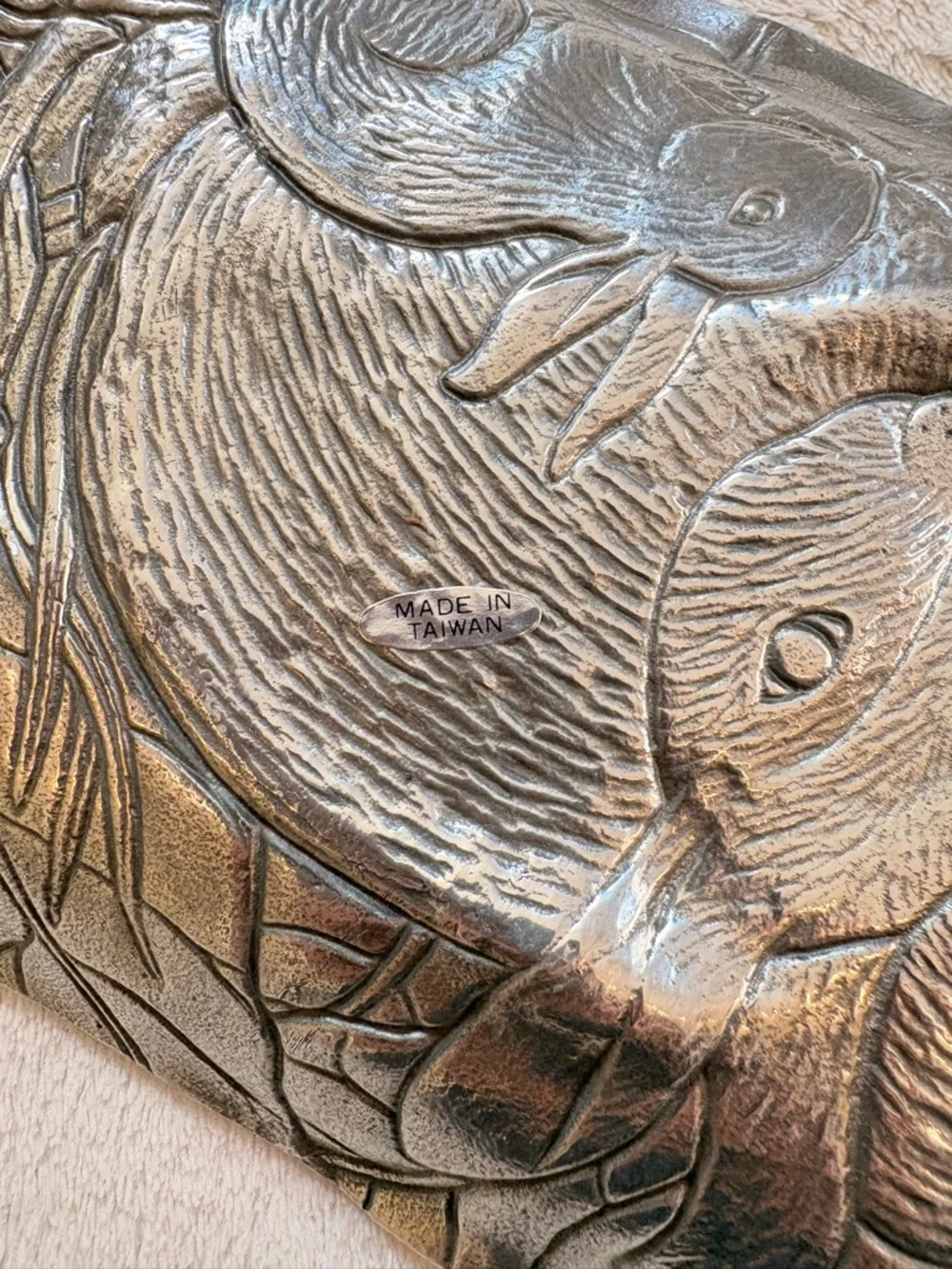 Arthur Court Bunnies Silver Aluminum Tray